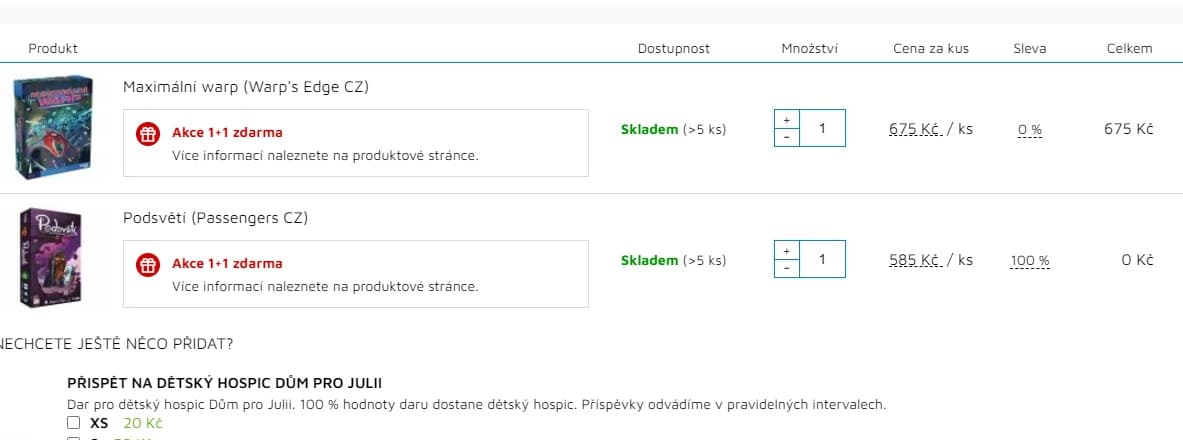 Akce 1+1 na vybrané hry